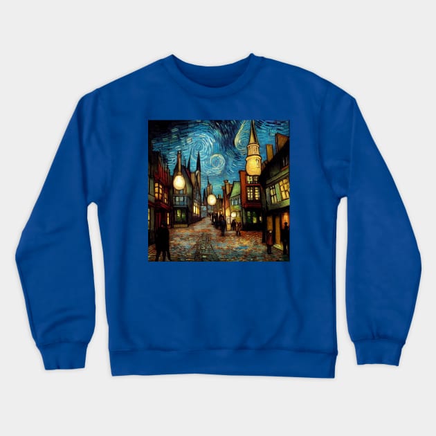 Starry Night in Diagon Alley Crewneck Sweatshirt by Grassroots Green